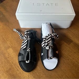 1. State Black and White Women's Sandals (NEW) 6.5